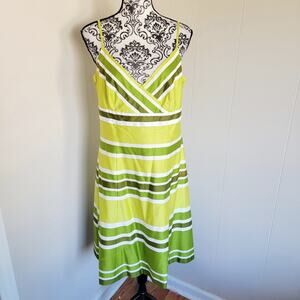 Ann Taylor Striped Fit & Flare Dress